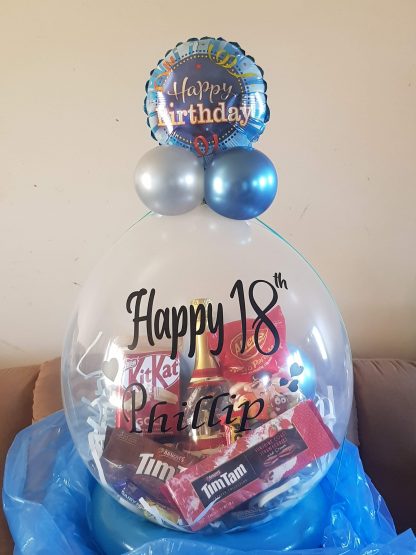 Stuffed Balloon with 9" topper and Customised Message on the Balloon
